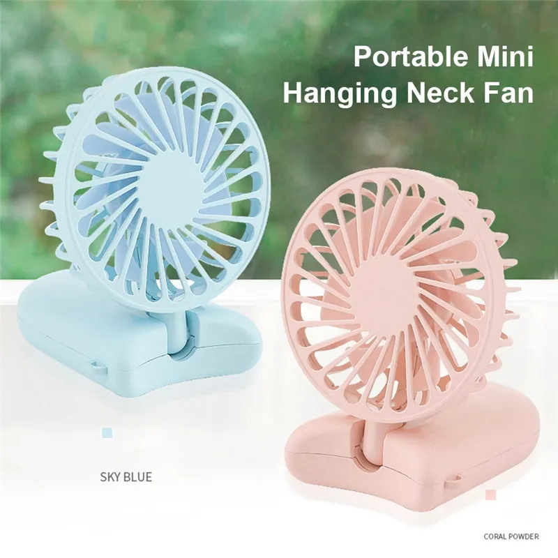 Портативный мини-вентилятор с подвесной шеей, летний портативный Электрический кулер с зарядкой от USB для дома, путешествий, офиса