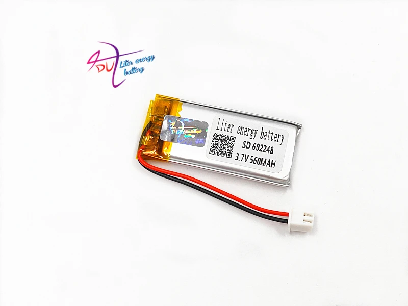 JST XH 2.54mm 602248 3.7V 560MAH 602050 Lithium Polymer LiPo Rechargeable Battery For Mp3 headphone PAD DVD bluetooth camera