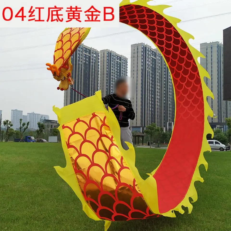 Sale 8M 6m  Golden Ribbon Dragon Dance Costume Game Sports Stage Square Christmas  Performance Cartoon Toy Group  Prop