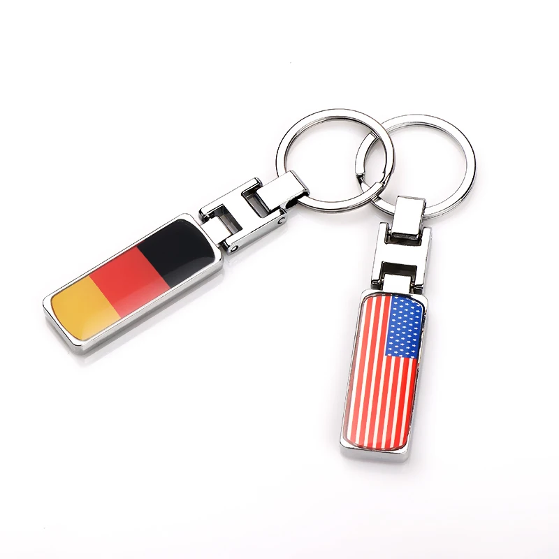 3D Epoxy Keychain Keyring Russia Italy Germany Spain Japan Sweden Portugal National Flag Badge Car Motorcycle Key Chain Key Ring