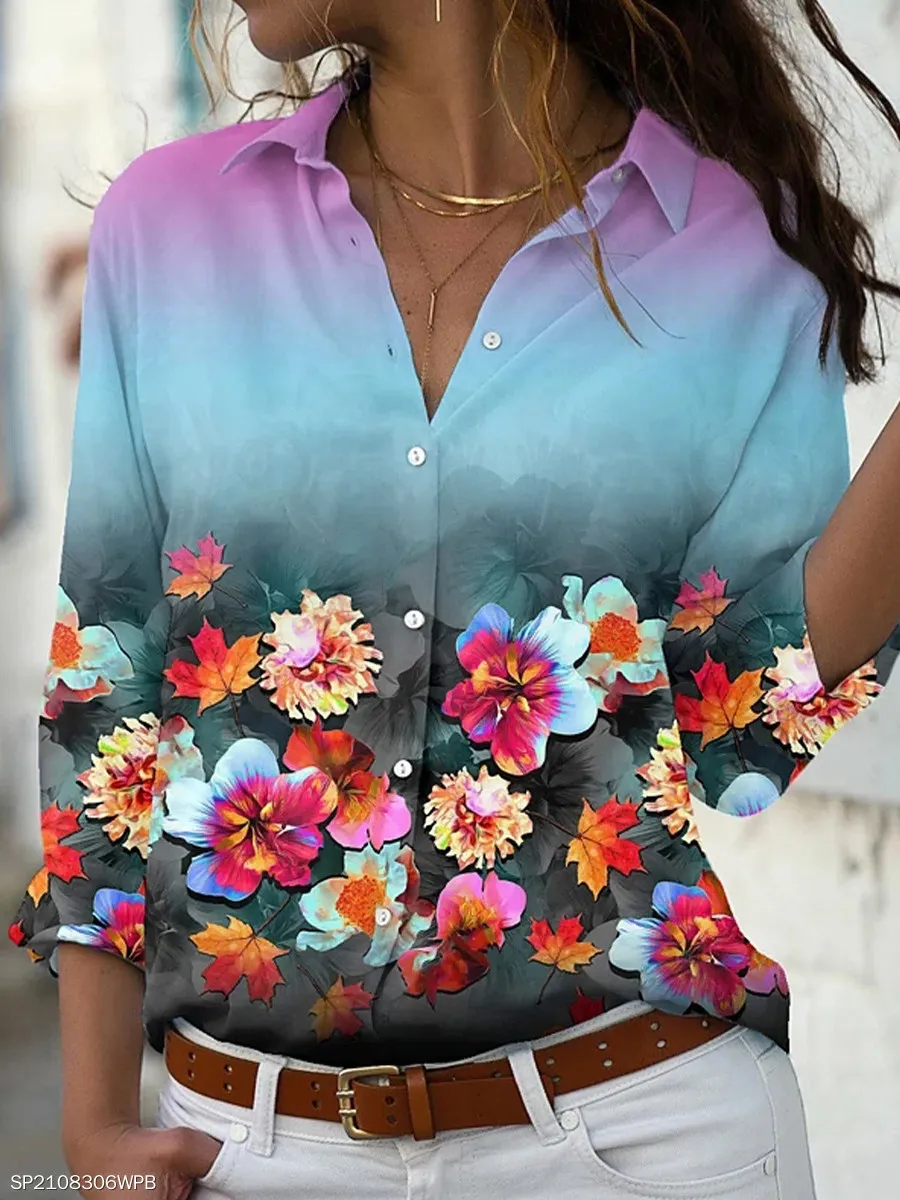 Spring and autumn new women shirt loose long-sleeved shirt women casual all-match blouse