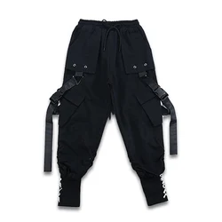 Ropa de Hip Hop negra para chico, ropa de calle, pantalones Cargo tácticos para correr Harajuku para niñas y niños, ropa de traje de baile