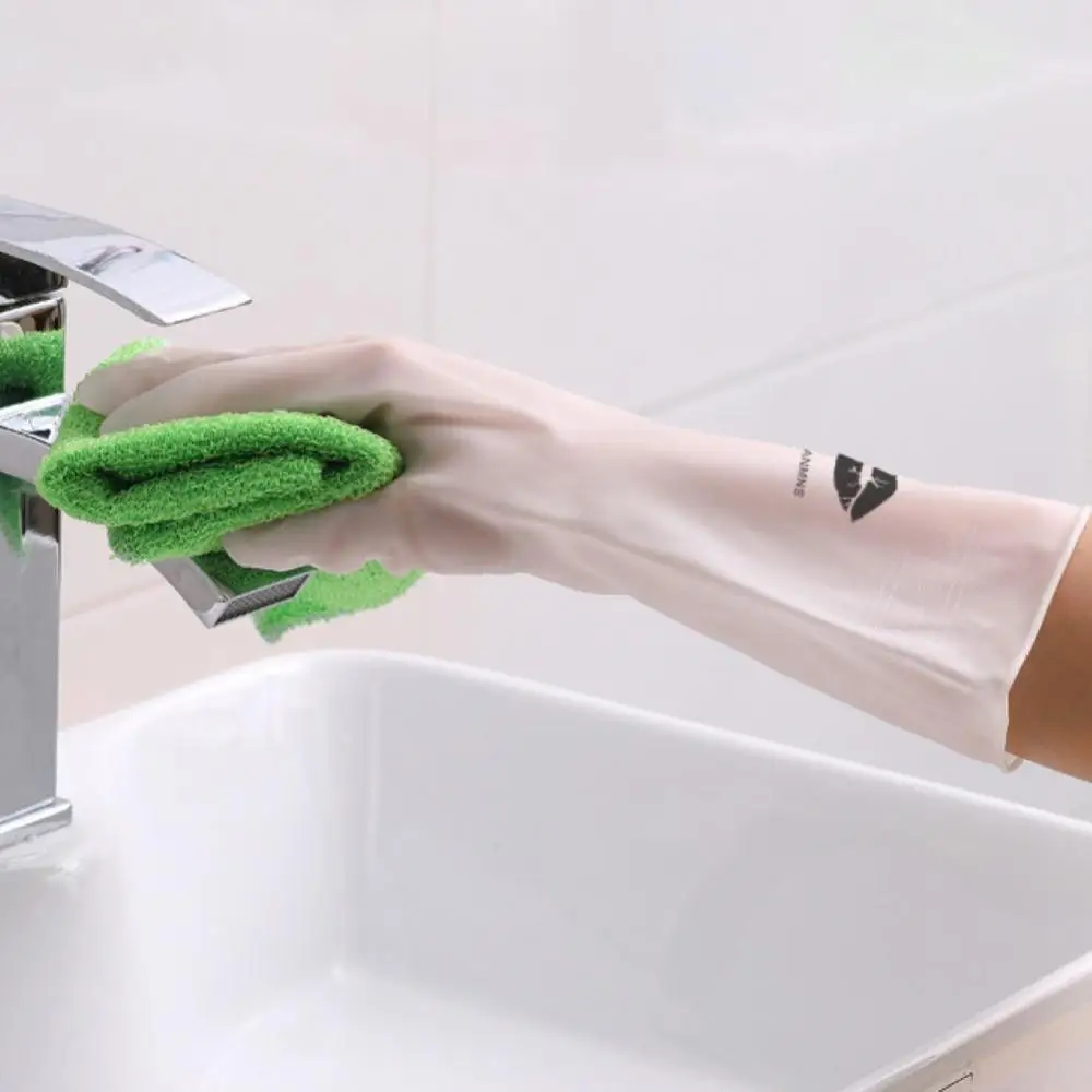 Female Waterproof Rubber Latex Dishwashing Gloves Kitchen Durable Cleaning Housework Chores Dishwashing Tools Cleaning Gloves