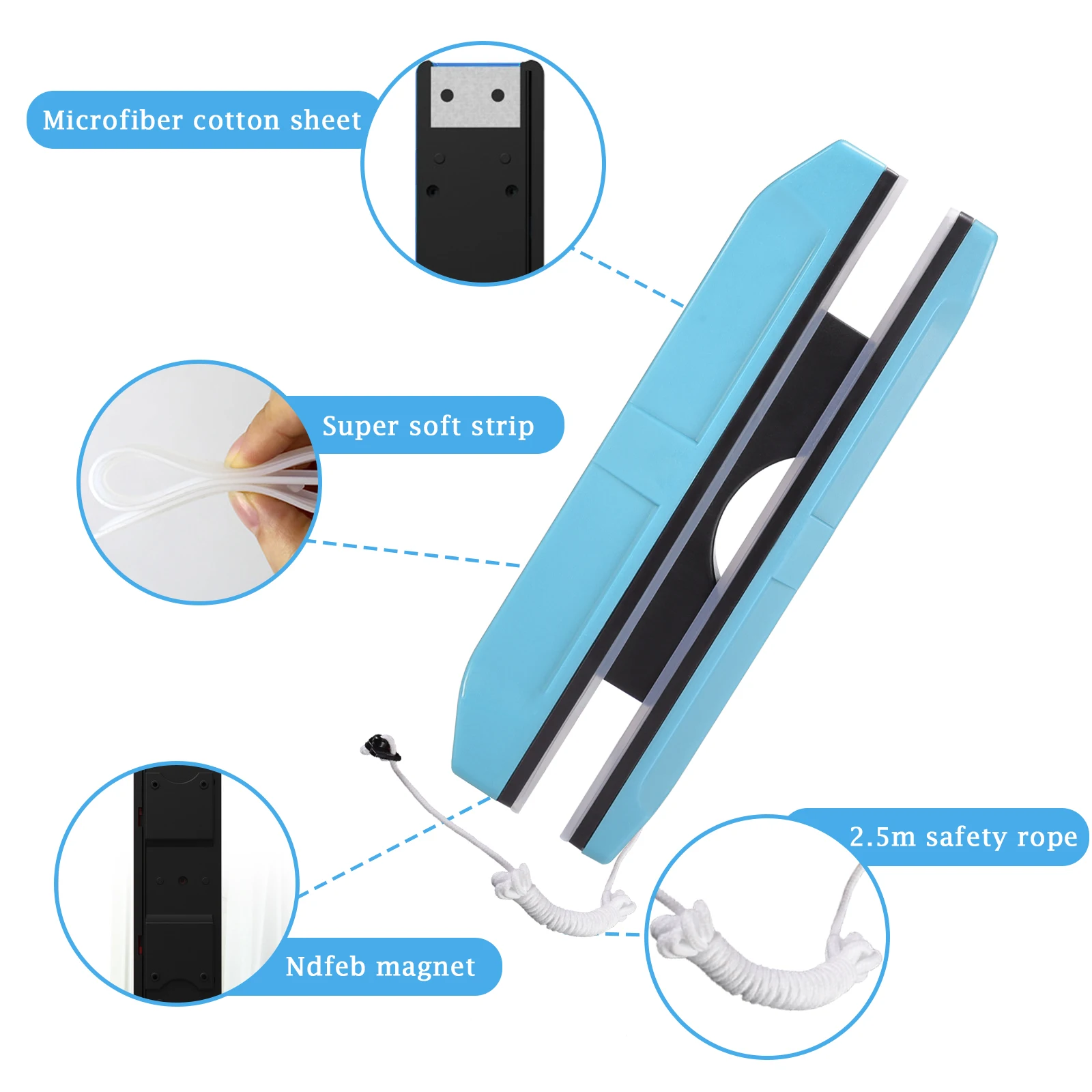 Magnetic Window Glass Cleaner Household Cleaning Tool Window Wiper Magnet Double Side Magnetic Glass Brush Tool for Washing