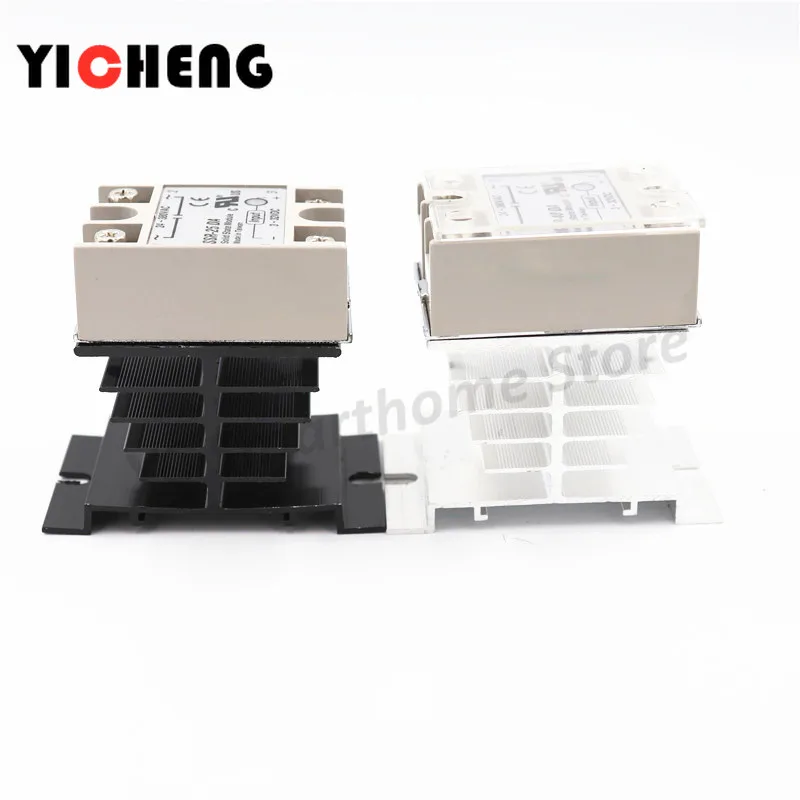 Voltage relay Single-phase solid state relay Transparent shell plastic cover shell Small solid rail radiator seat SSR-40AA 25AA