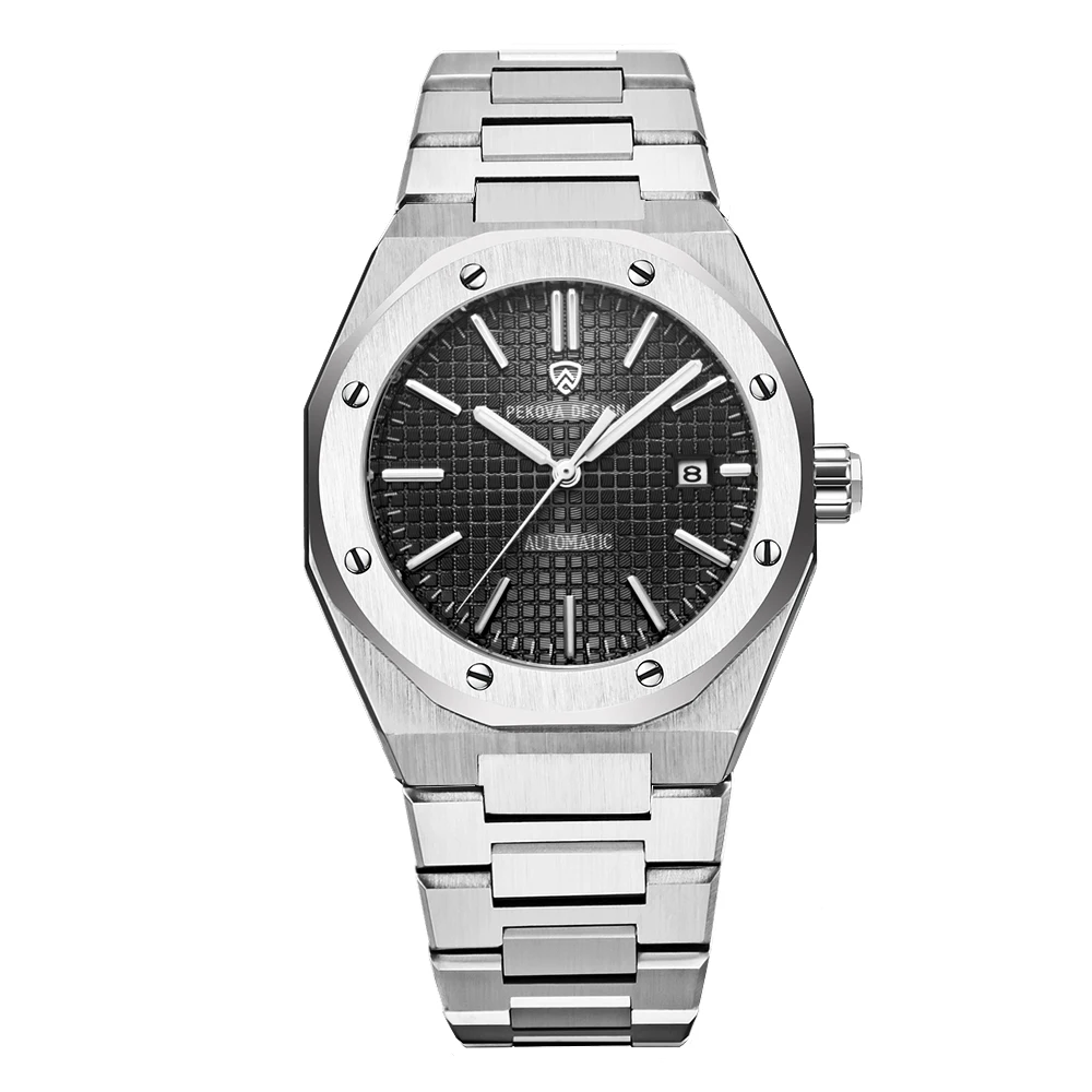 PEKOVA Brand Watch Men\'s 40mm Automatic Mechanical Watch Stainless Steel Waterproof Watch Japan MIYOTA 8215 Luxury Reloj Hombre