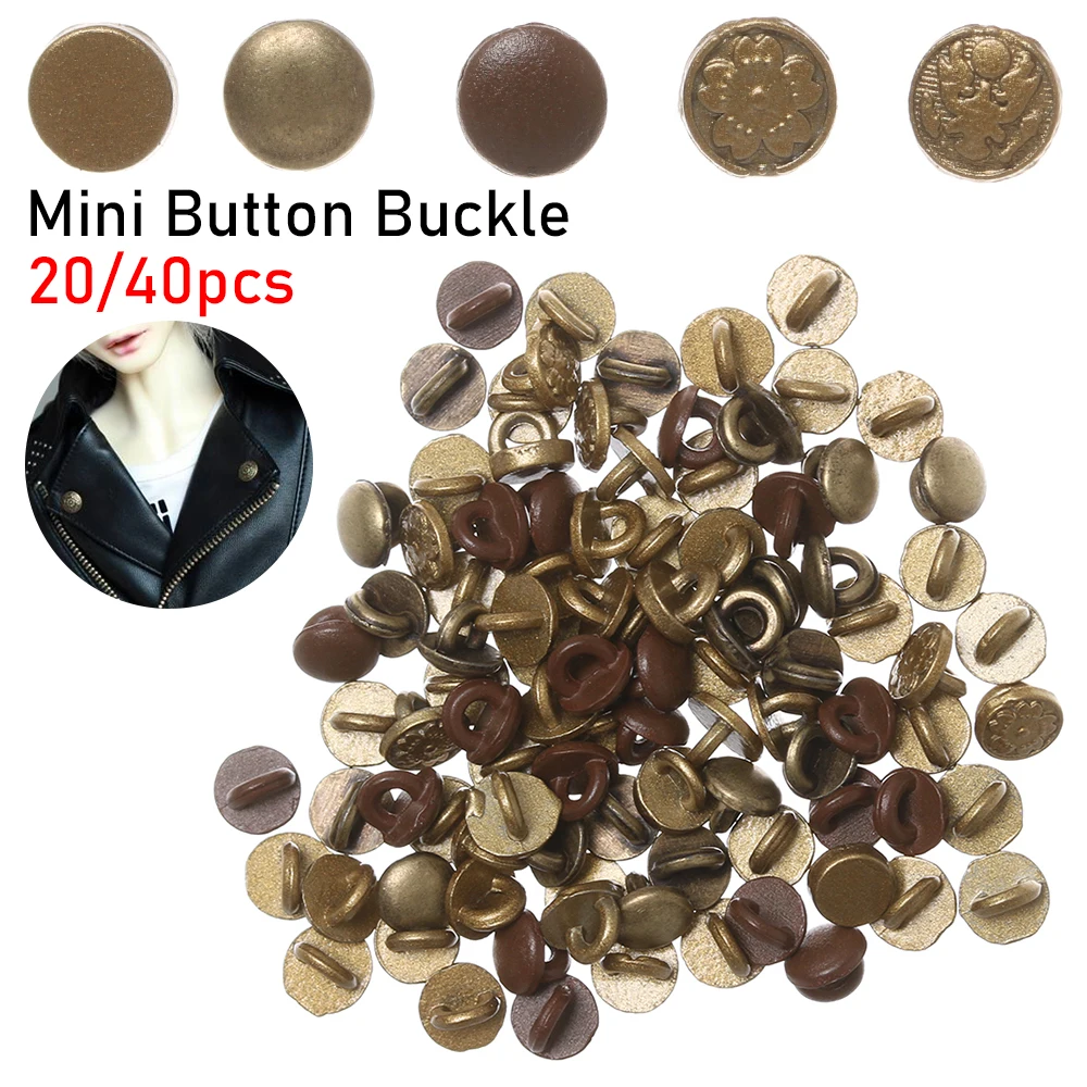 20/40 Pcs Mini 4mm Buttons DIY Doll Clothes Tiny Printed Pattern Decoration Buckles for DIY Doll Clothing Sewing Accessories