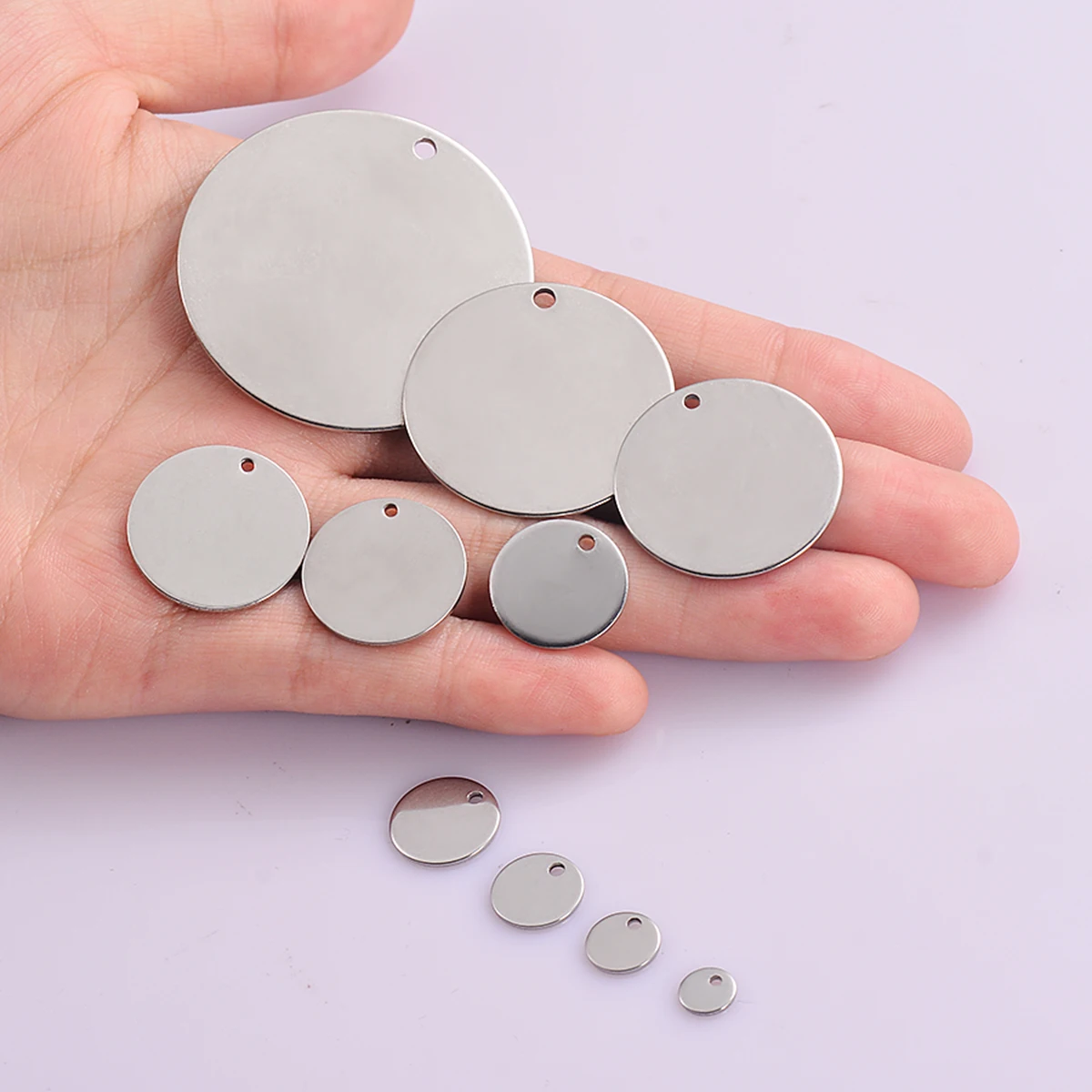 Wholesale 6mm-35mm Stainless Steel Round Dog Tag Pendants Stamping Blanks Pendants For Necklaces DIY Jewelry Making