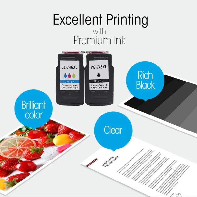 745XL 746XL PG745 CL746 for canon ink cartridge PG 745 CL 746 XL for Pixma MG2470 MG2570 MG2970 IP2870 IP2872 Printer