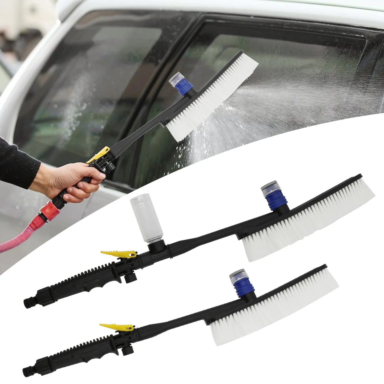 Car Wash Brush Auto Exterior Retractable Long Handle Water Flow Switch Foam Bottle Cleaning Brushes Care Washer Tire Clean Tool