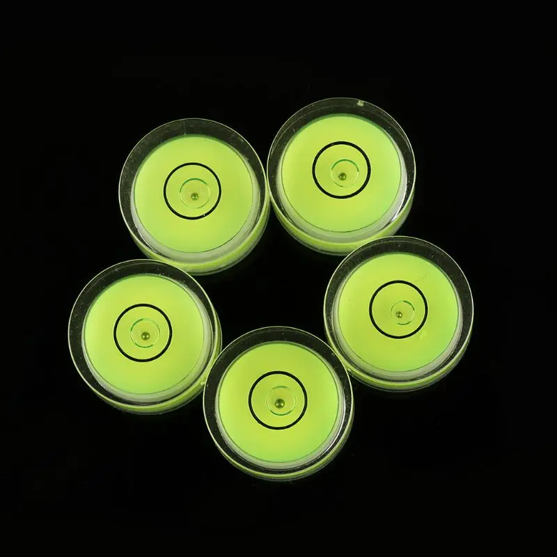 5pcs Precision Circular Mini Spirit Level Set Meter Bubble Inclinometer Green Bullseye Cameras Measure Tools Horizontal Ruler