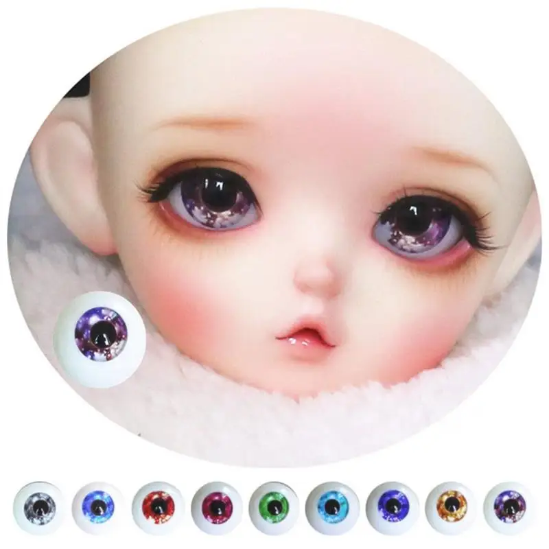 New 1 Pairs Press Eyes 10MM/12MM/14MM/16MM/18MM BJD Snow Acrylic Eyeball for Dolls DIY Making Accessories