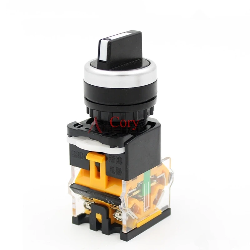 1Pc 380V Ui 10A Ith On-OFF On-Off-On Control Rotary Selector Switch Momentary/Maintained 4 Terminals 22mm Mounting Hole