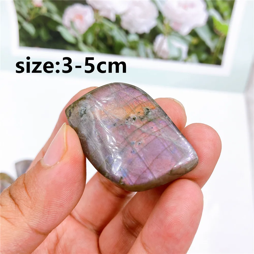 Natural Crystal Purple Labradorite Stone Gemstone Moonstone Sunstone Healing Rock Room Decoration Gift