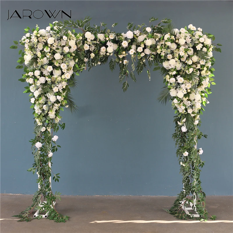 

JAROWN Customize White Flower Arrangement Artificial Large Flower Row Wall Hanging Flowers Wedding Decoration Party Decorative