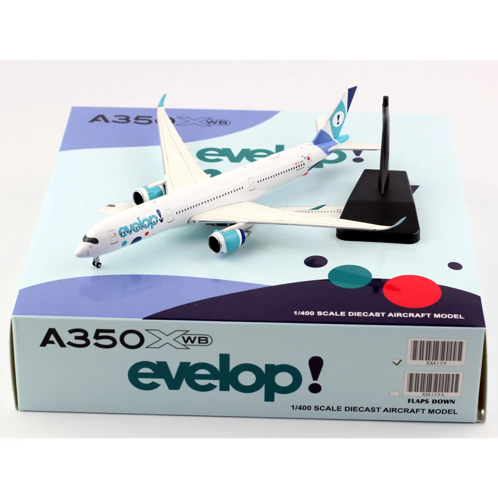 

1:400 Alloy Collectible Plane Gift JC Wings XX4159 Evelop Airlines Airbus A350-900XWB Diecast Aircraft Model EC-NBO With Stand