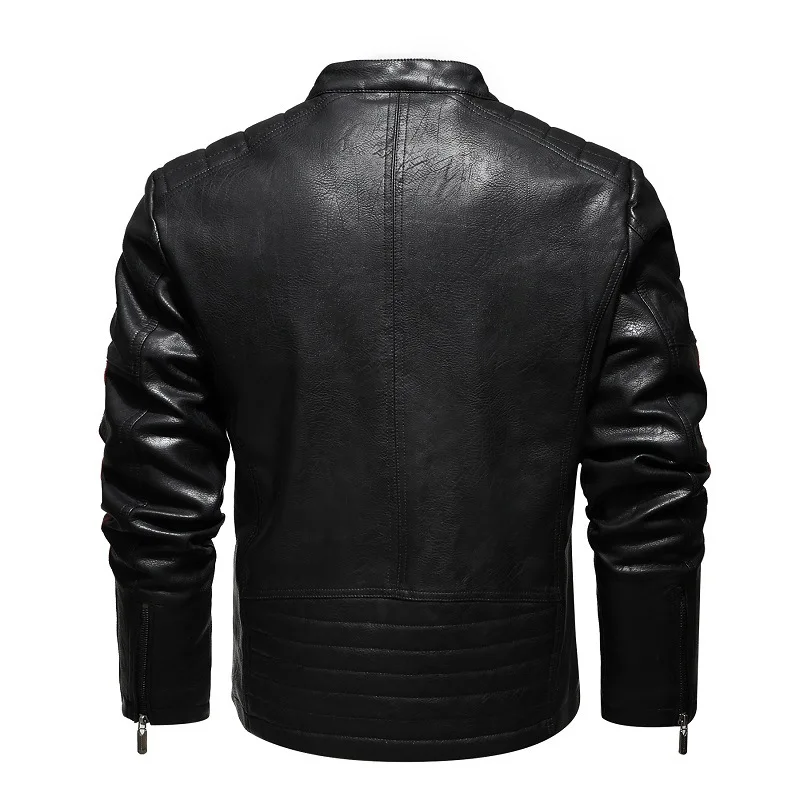 Motorcycle leather jacket Europe and America plus size Slim men's PU leather jacket Motorcycle jacket