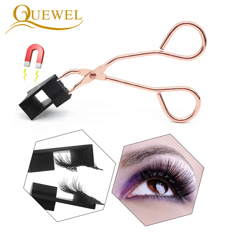 Quewel-aplicador de cílios magnéticos, clipe de cílios profissional, parceiro, aplicador de cílios magnético, fácil aplicação, ferramenta de maquiagem 2020