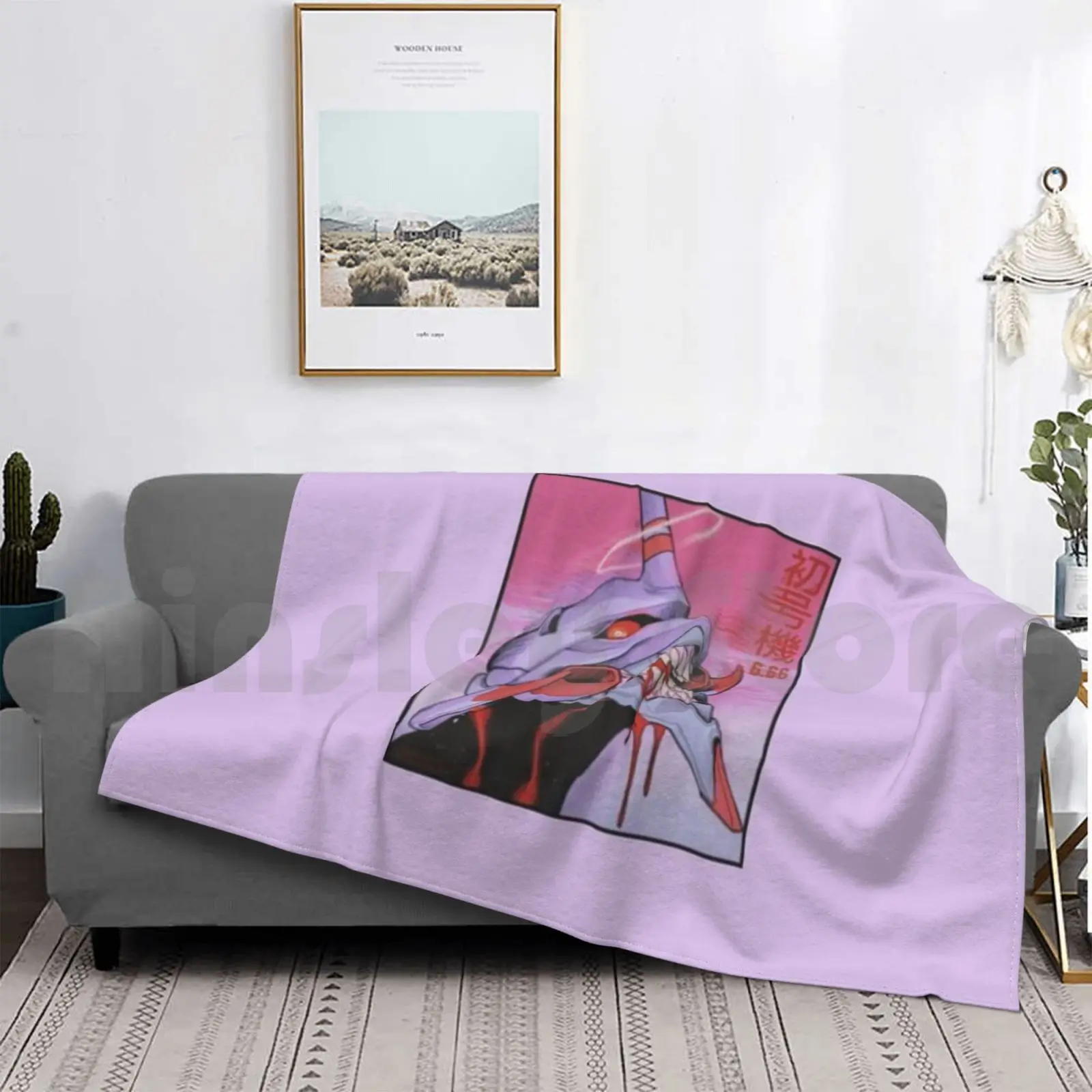 Violet Robot Blanket Super Soft Warm Light Thin Anime Eva Shinji Manga Asuka Ikari Nge Shinji