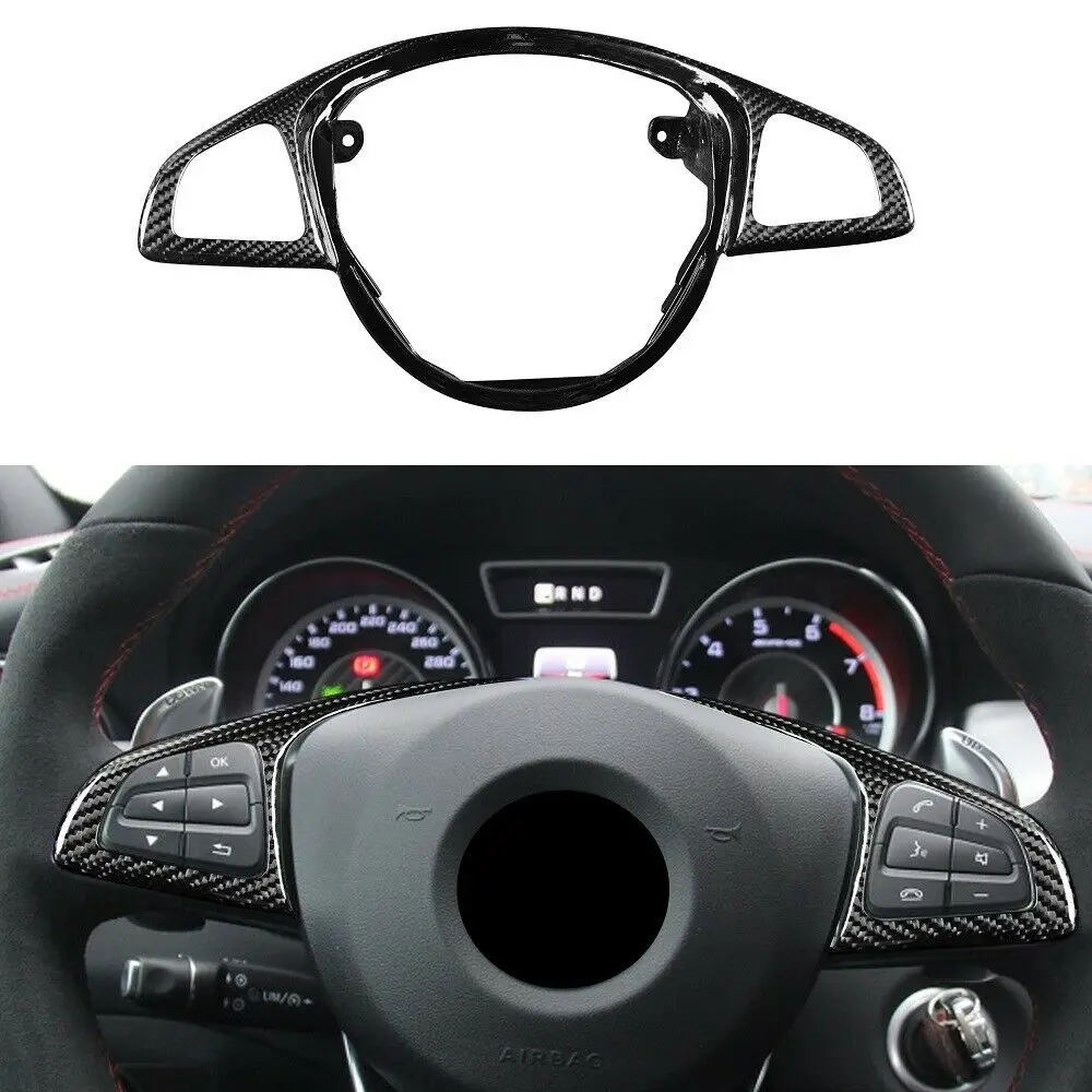 

Carbon Fiber Steering Wheel Trim Cover For Mercedes BENZ AMG W205 C63 C63S W218 W213 W117 W116 W217 W176 CLS63 GLA45 GLS63 A45