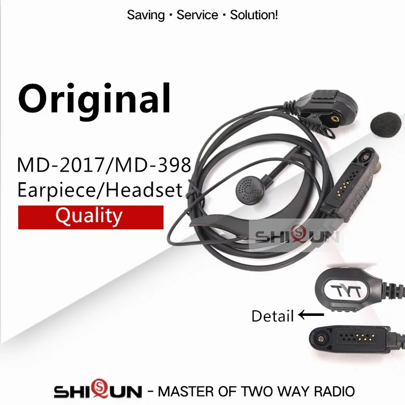 

Original Headset Mic Earpiece for TH-UV8000D Quality Headset of MD-2017 Compatible with RT82 RT87 RT83 V-2017 HD1 DMR Radio TYT