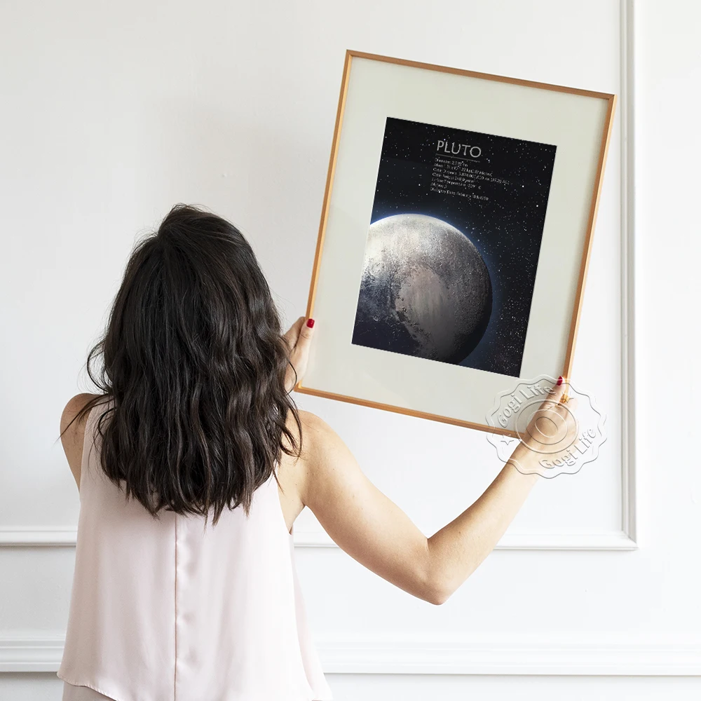 Space Pluto Print Art, Pluto Prints Poster, Galaxy Planet Wall Picture, Astrophile Wall Decor, Universe Expedition Wall Art