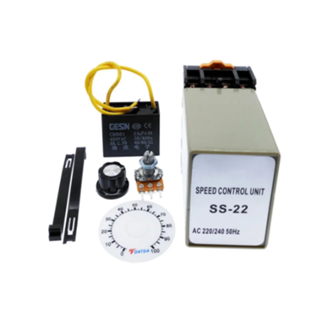 SS-22 AC 220V/240V 50Hz 0-100 RPM Motor Speed Control Switch + 20K Ohm Potentiometer