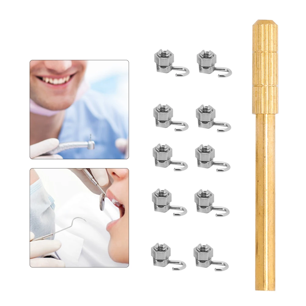 10Pcs Dental Inserted Orthodontic Activity Crimpable Hook Stop Lock Dental Fastening Tool Accessory Disinfection Used Repeatedly