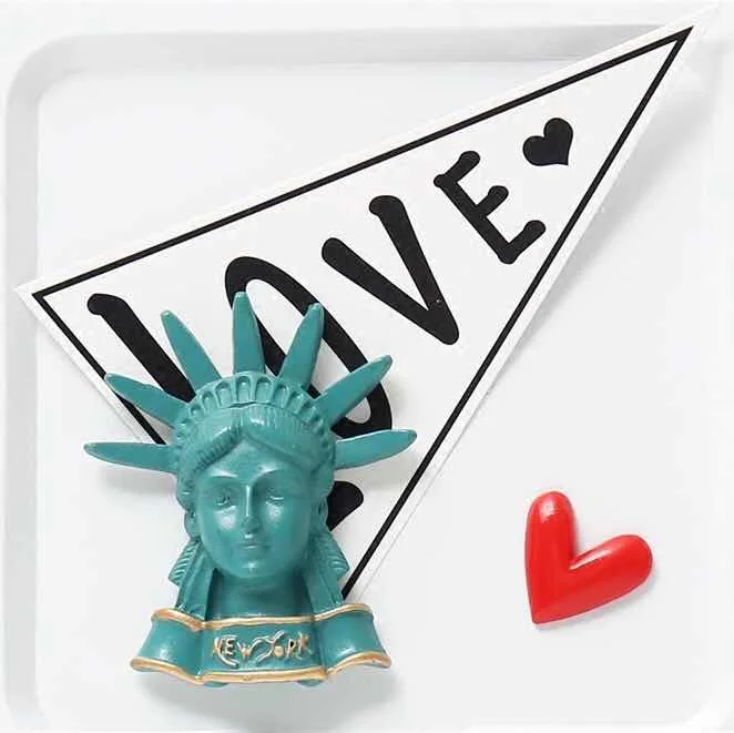 Lovely The Statue of Liberty Fridge Magnets Tourist Travel Souvenir 3D Resin Fridge Magnet Home Kitchen Decor Gift