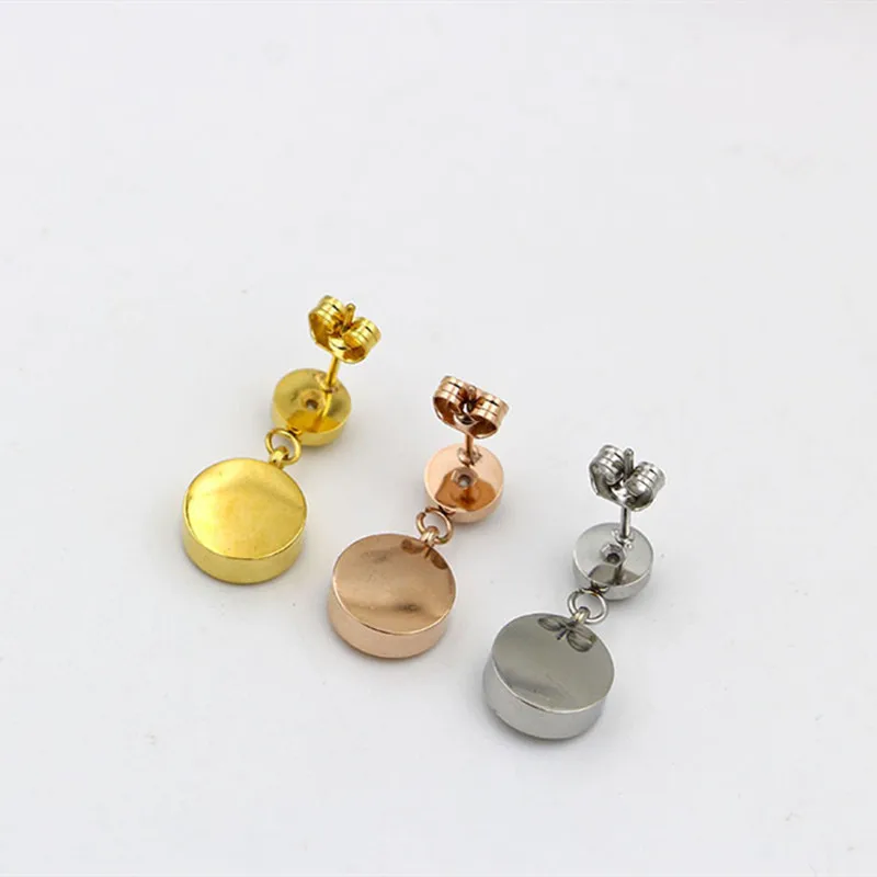 New Titanium Steel High Quality Beautiful Roman Numeral Gold Color Inlaid Drop Earrings For Women Best Earring Jewelry Gift KE85