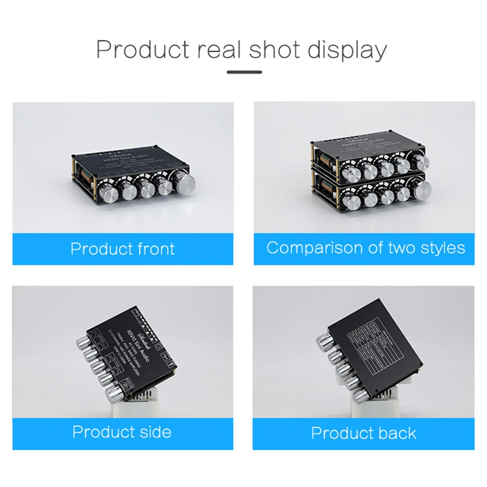 بلوتوث 5.0 2.1 قناة الطاقة مضخم الصوت مضخم صوت استيريو مكبر للصوت مجلس 50WX2 + 100 واط المتكلم التعادل باس أمبير