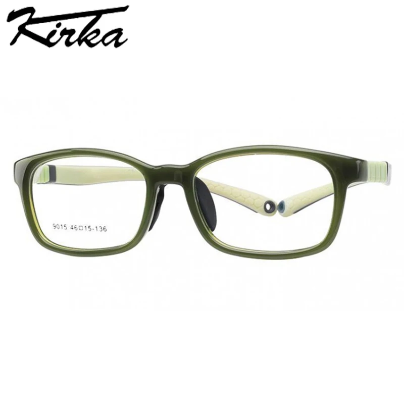 

Kirka Child TR90 Eyeglasses Frames Grass Green Kids Glasses Soft Flexible Myopia/Reading Optical Boys Girls Eyewear Frame 9015