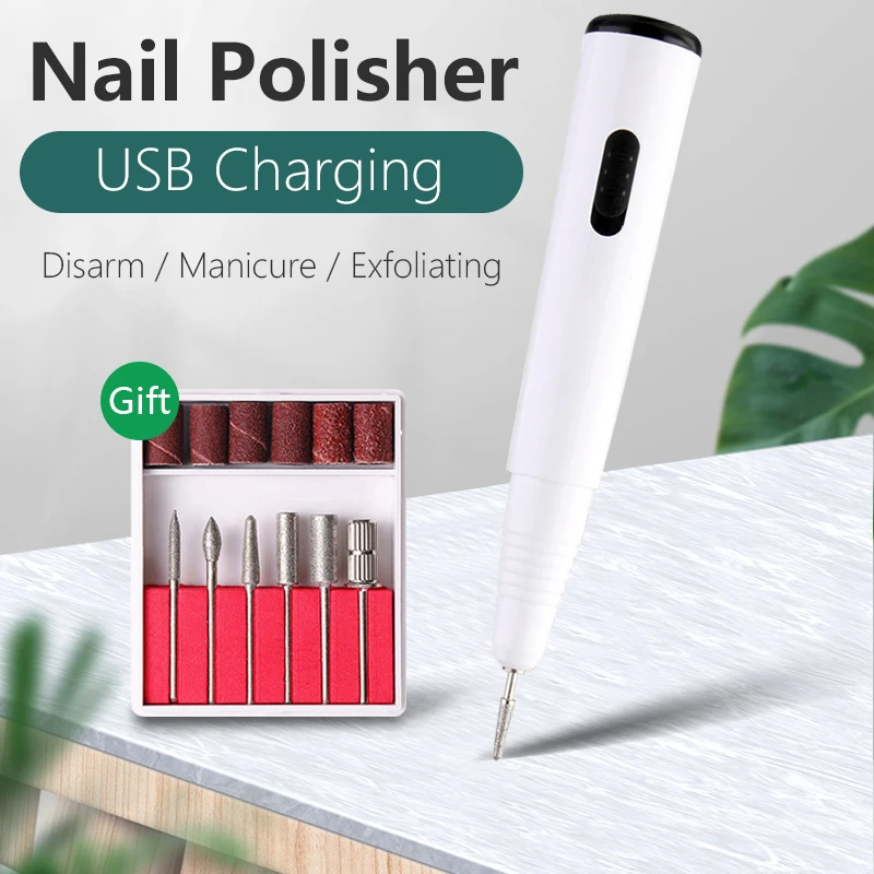 Sạc USB Nail Khoan Bút Điện Nail Khoan Máy Cối Xay Cắt Cho Móng Tay Dũa Móng Tay Móng Chân Dụng Cụ Máy Làm Móng Tay Bộ