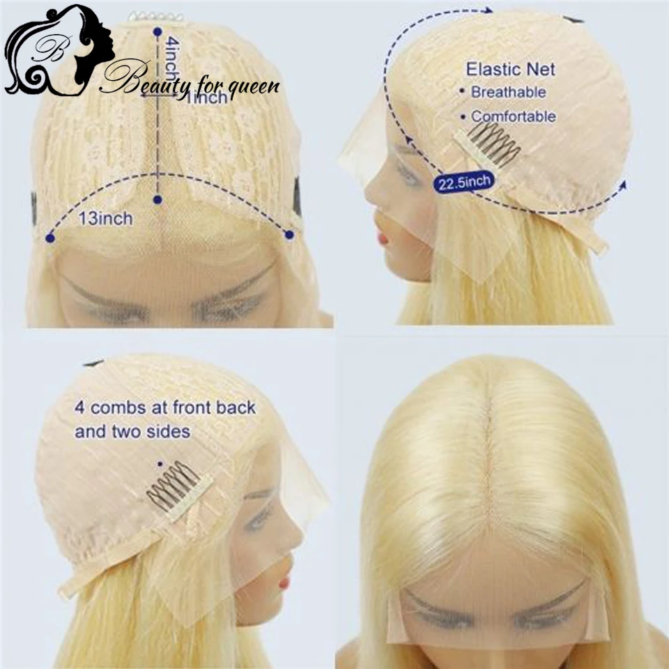 Pink Lace Front Human Hair Wigs 150% Brazilian Remy Hair HD Transparent Lace Frontal Wigs For Women Pre Plucked Lace Front Wig