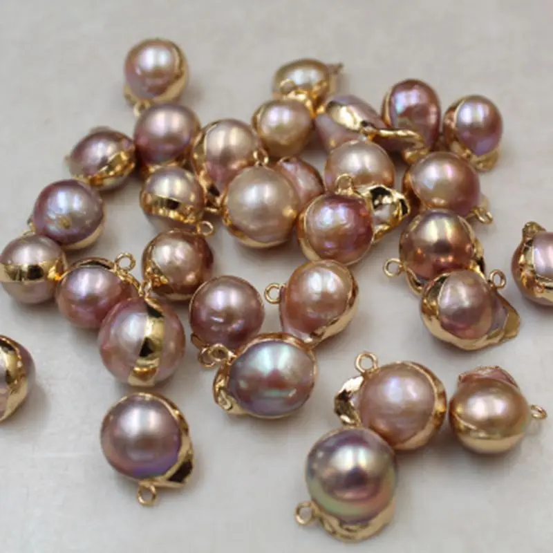 

13MM 8Pcs 100% Natural Purple Edison Baroque Freshwater Pearl Large-grain Heterosexual Beads Charms Jewelry Pendants