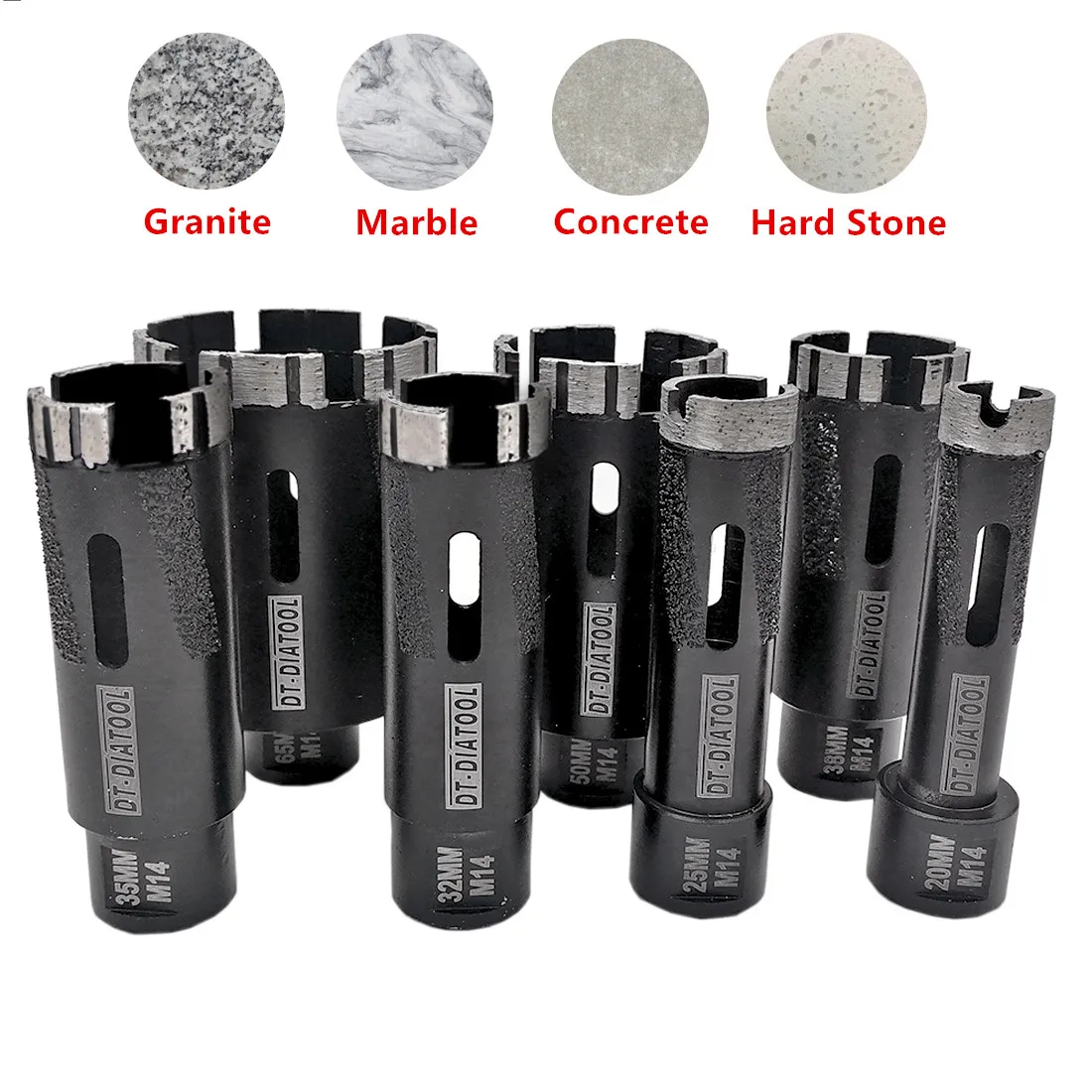 DIATOOL 1pc/2pcs  Diamond Drill Bit Hole Saw Drills Cutter Drilling Core Bits M14 5/8-11 Thread for Granite Marble Drill Bits