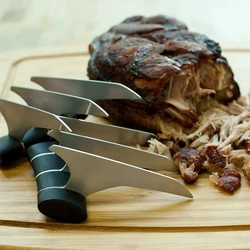 2pcs Stainless Steel Meat Shredder Fork Claws Pulled Pork BBQ Accessories Food Vegetables Slicer Cutter Tool Beer Bottle Opener