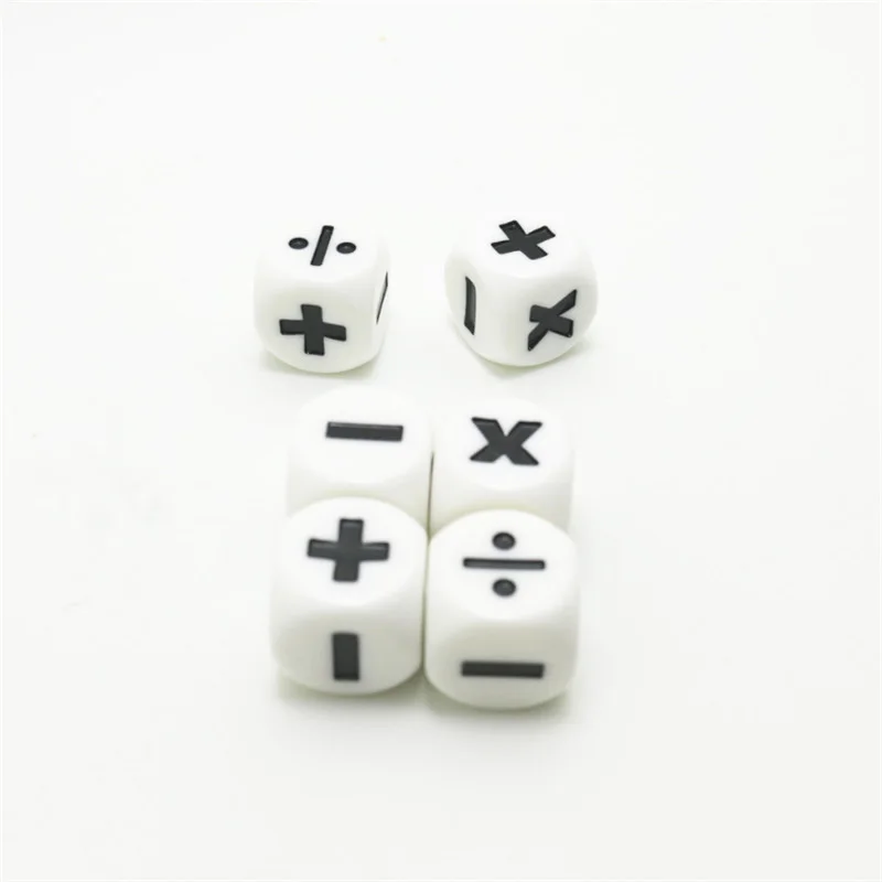 6 PCS Addition and Subtraction Symbol Dice Operation Assistant Props Multiplication and division Dices