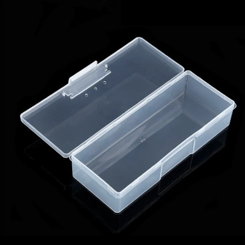 Plastic Small Empty Box Rectangle Nail Art Gems Brush Pen Storage Case Nail Special Tool Makeup Storage Container Dropshipping