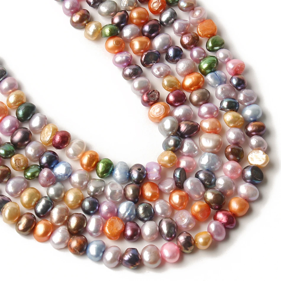 

5-6mm Multicolor Freshwater Pearls Baroque Irregular Punch Loose Beads for Jewelry Making DIY Necklace Bracelets Handwork 15inch