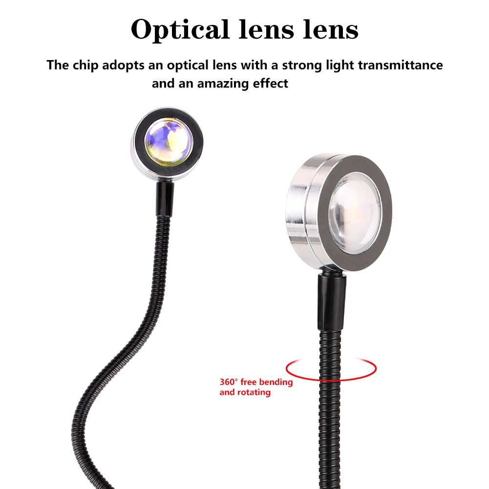 Hoàng Hôn Chiếu Đèn Cầu Vồng Bầu Không Khí Mini 28Cm Đèn Ngủ Hoàng Hôn Đèn Phòng Ngủ Lễ Hội Nền Hoa Văn Trang Trí Đèn Bàn