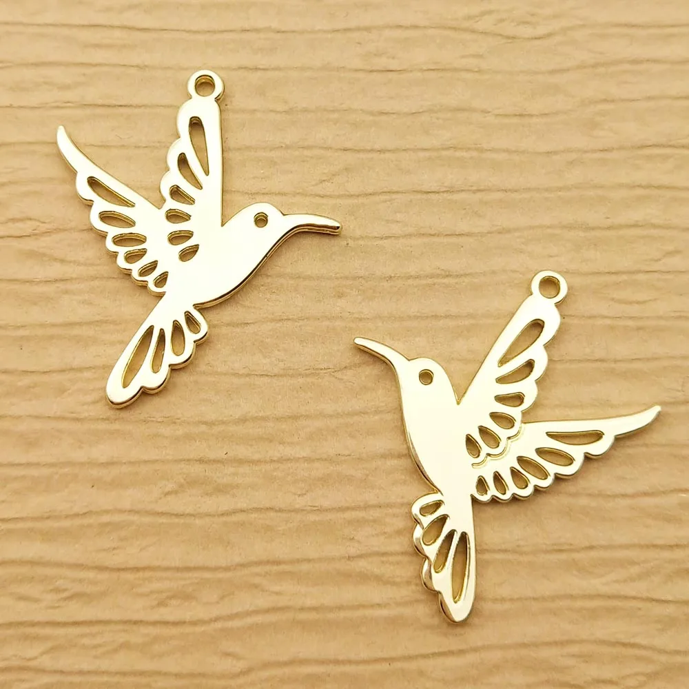 10pcs Hummingbird Charm for Jewelry Making Earring Pendant Bracelet Necklace Accessories Diy Craft Supplies Metal Materials