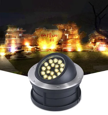 

6pcs LED Outdoor Waterproof Adjustable Angle Stainless Steel Buried Lamp 12W15W18W Round Embedded Polarized Buried Lamp