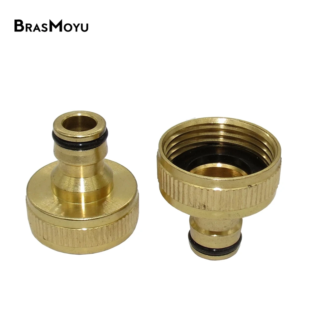 1'' Female Threaded Brass Copper Quick Connector Joints Home Garden Watering Irrigation Gun Accessories Car Washing Pipe Fitting