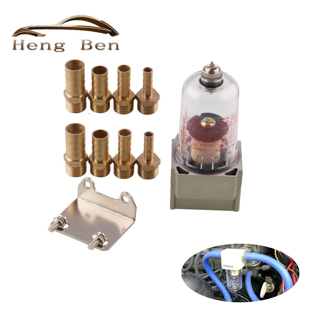 Engine Baffled Oil Separator Catch Reservoir Tank Compressed Air Filter Manual Type