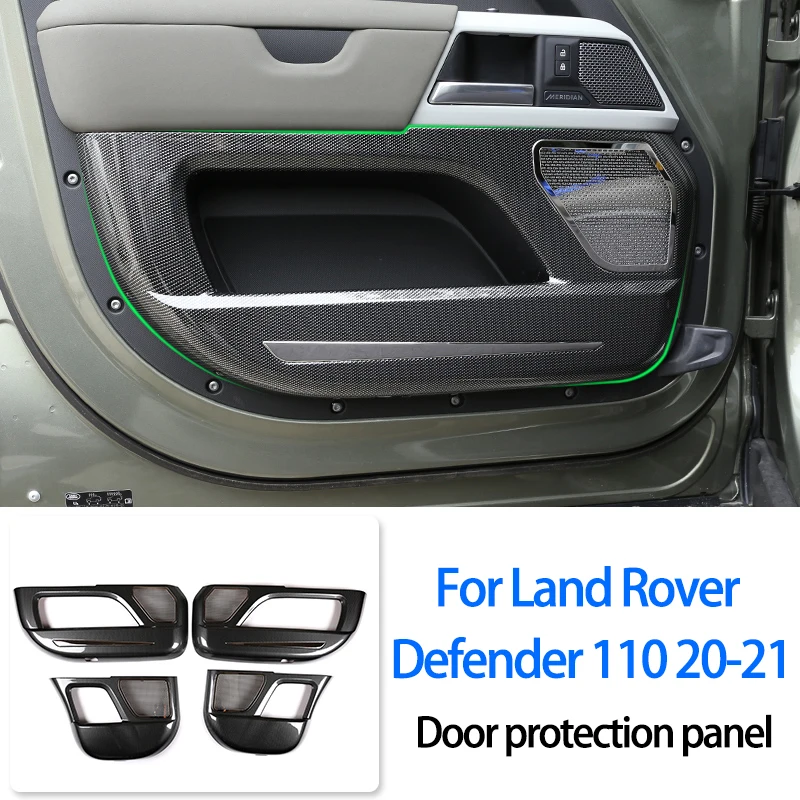 Car Door Anti-kick Protection Panel Cover Sticker,ABS Carbon Fiber Style,For Land Rover Defender 110 130 2020-21 Car Accessories