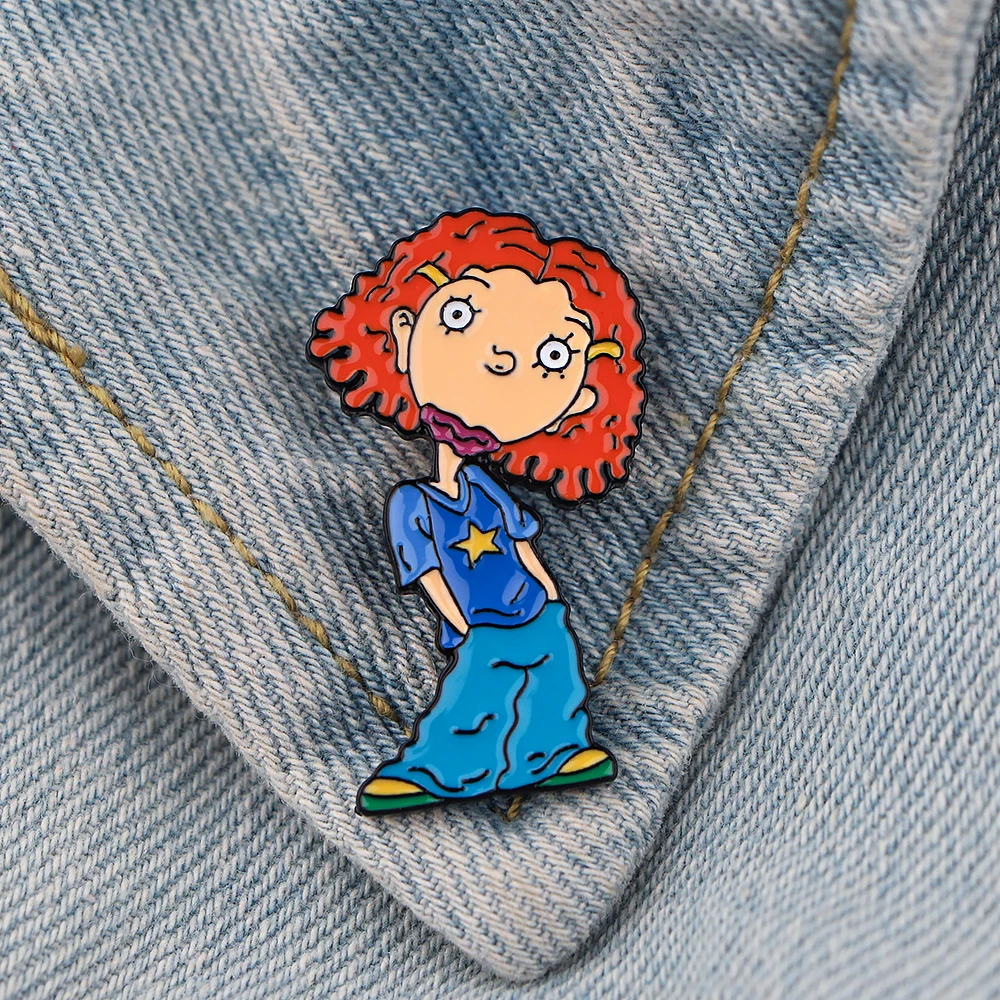 DZ1267 Cartoon Ginger Anime Figures Creativity Hard Enamel Pin Badge Backpack Collar Lapel Jewelry Friends Birthday Gifts