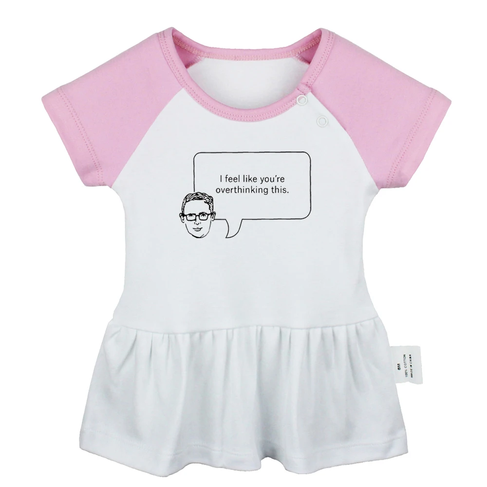 

I Feel Like You're Overthinking This Red Hair Dont Care Design Newborn Baby Girls Dresses Toddler Infant Cotton Clothes