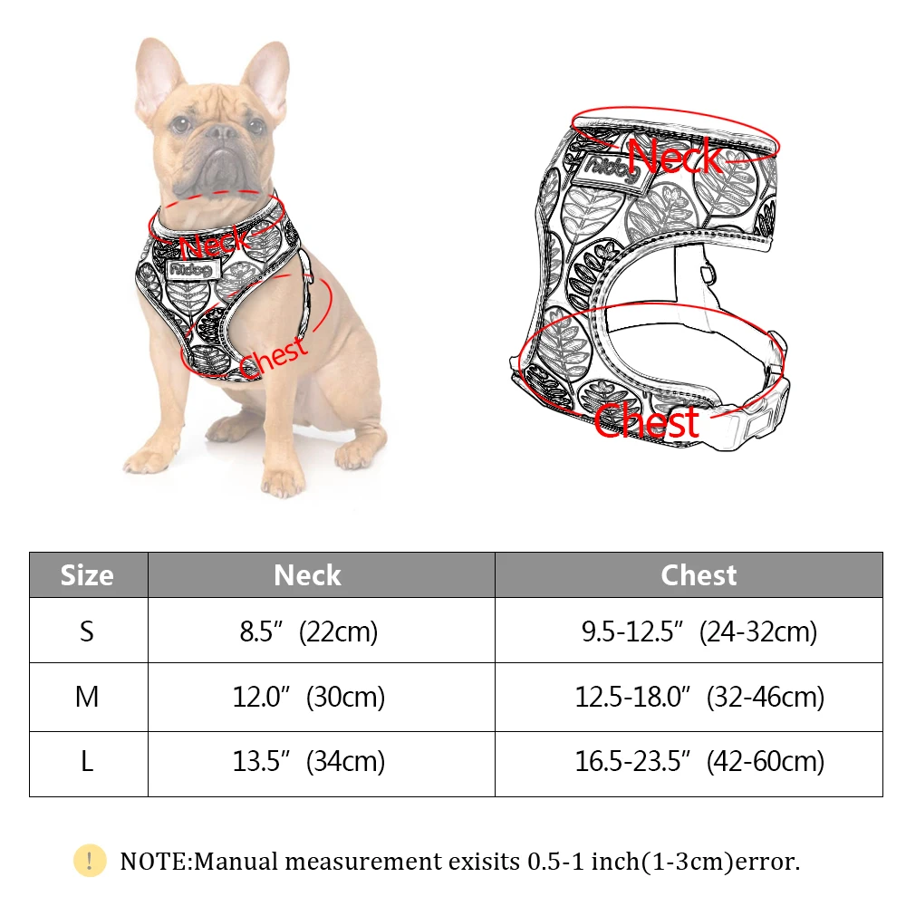 Nylon Dog Cat Harness Printed French Bulldog Harness Puppy Small Dogs Harnesses Vest for Chihuahua Yorkshire Walking Training