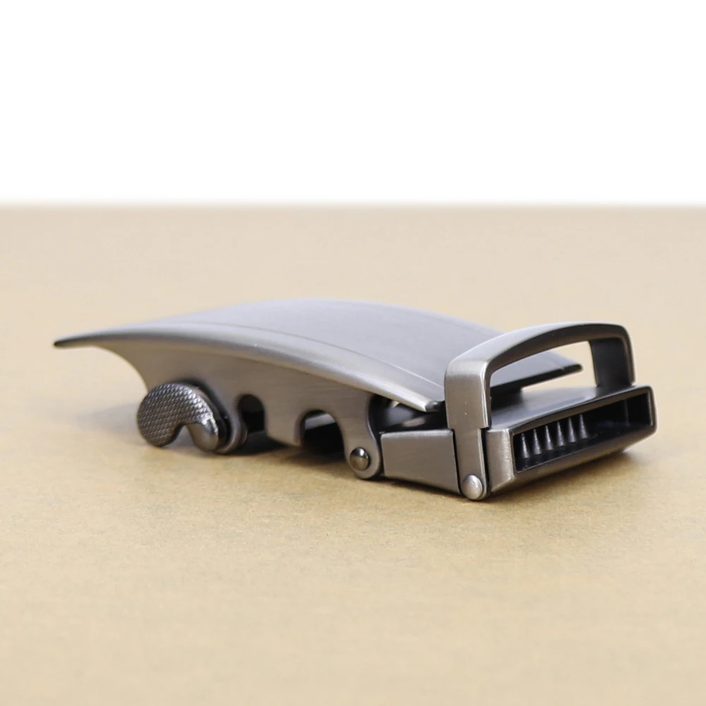 High Quality Automatic Belt Buckle Solid Alloy Business Click Buckle Rectangle Wire Drawing Process Fits In 3.5 CM Ratchet Belt